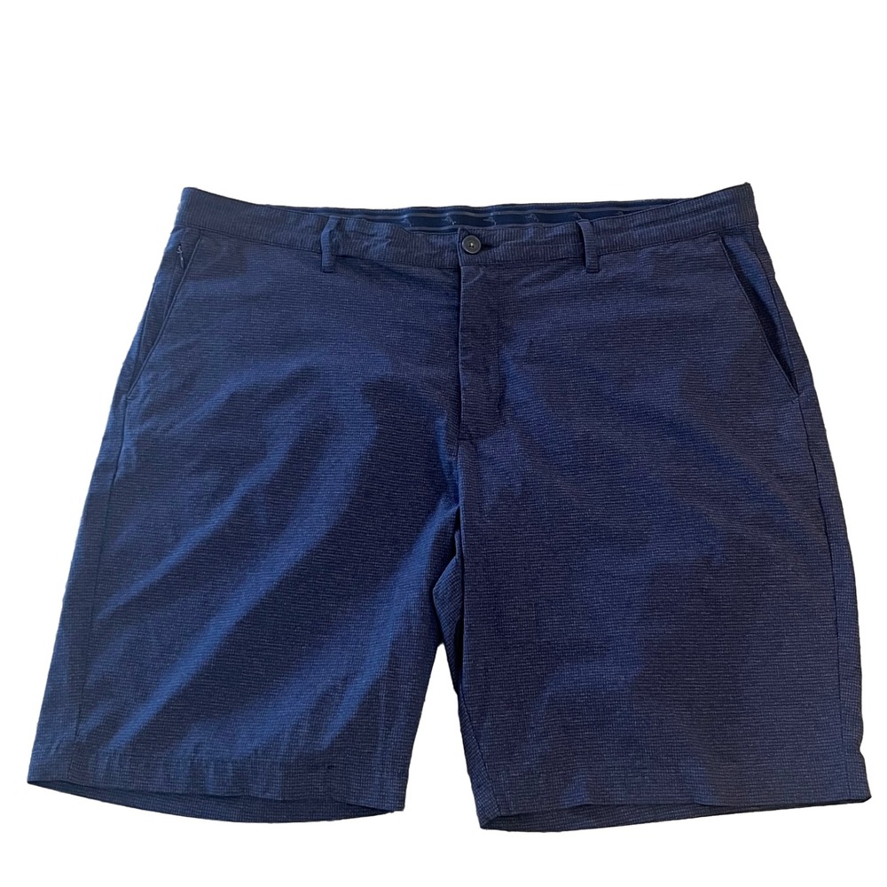 Tommy Bahama Shorts Mens 42 Blue Grid Woven 10" Performance Stretch Golf